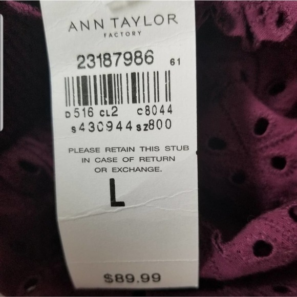 NEW! ANN TAYLOR FACTORY Eyelet Dress Large. - Picture 6 of 8